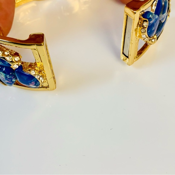 Kara Ross Blue Resin and Clear Crystal Bangle Bracelet - Picture 8 of 12